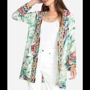 NWT Johnny Was jade marble linen smoking